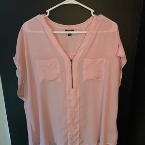 Torrid Pale Pink Sheer Top Size 0